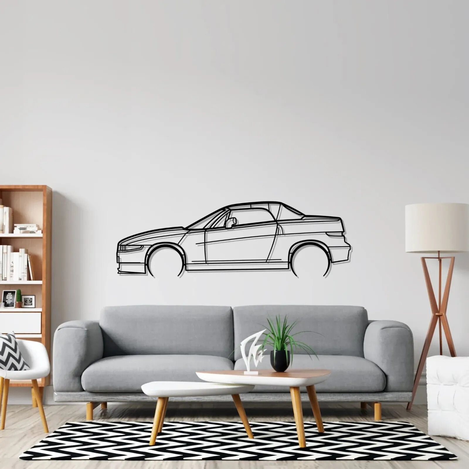 Wall Art Home Decor 3D Acrylic Metal Car Auto Poster USA Silhouette Alfa RZ