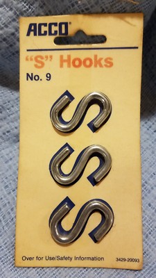 S hooks Number 9 Acco Bright Zinc Finish Working load 40 lbs
