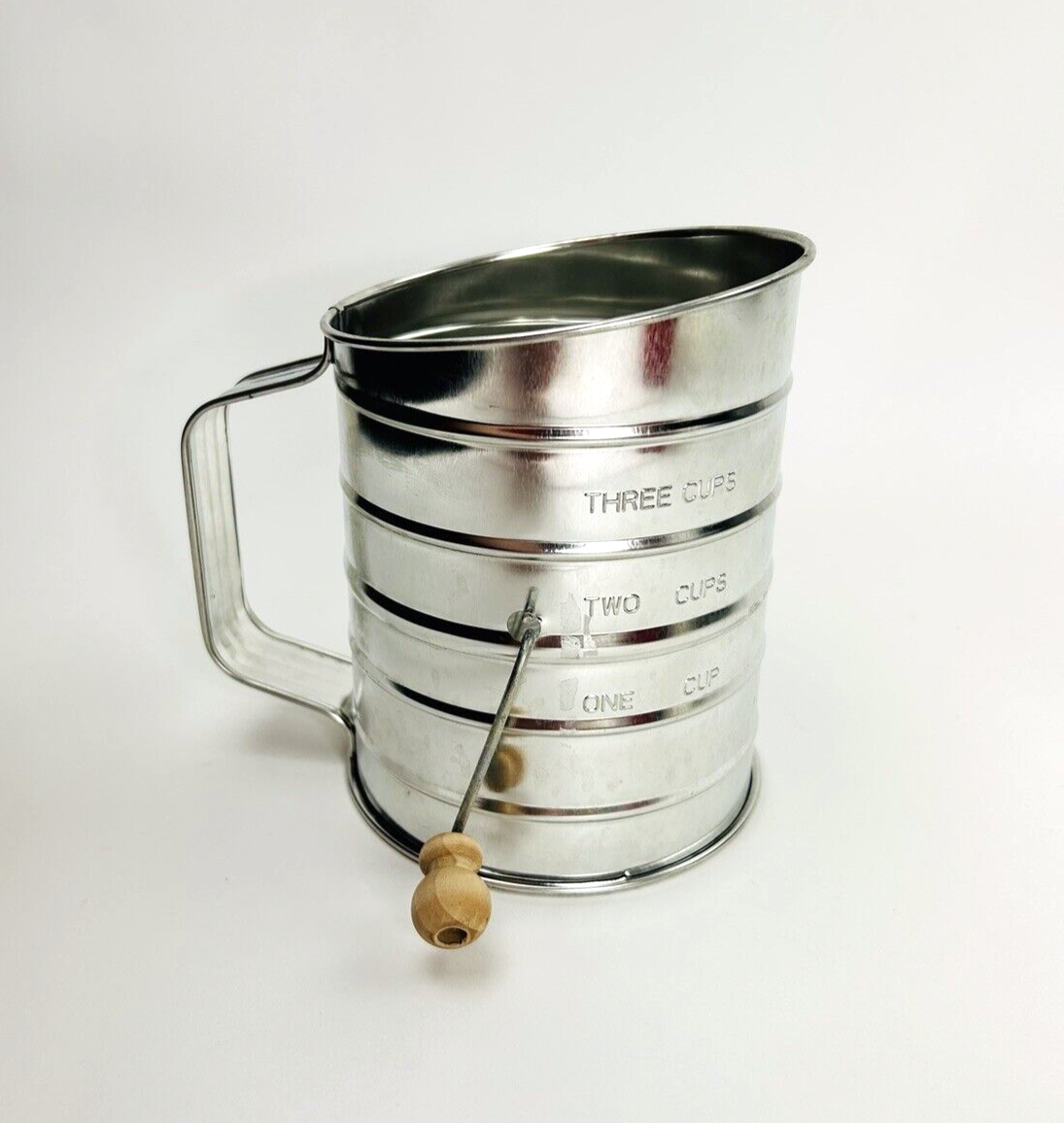 Stainless Steel Flour Sifter Hand Squeeze - 3-Cup Double Mesh Sieve With Trigger Handle (Green) - View #2