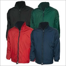 Uneek New Premium Reversible Fleece Unisex Hooded Shower Proof Coat Work Jacket