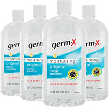 Germ-X Original Hand Sanitizer, Non-Drying Moisturizing Gel 32 Fl Oz Pack of 4