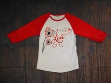 NEW Boutique Valentine's Day Heart Girls Ruffle Sleeve Shirt