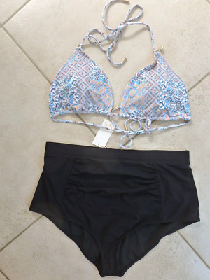 Tigerlily Bikini Izzy Tri Slide Top (XL) 16 & Oui Corset High Waist Pant (L) 14