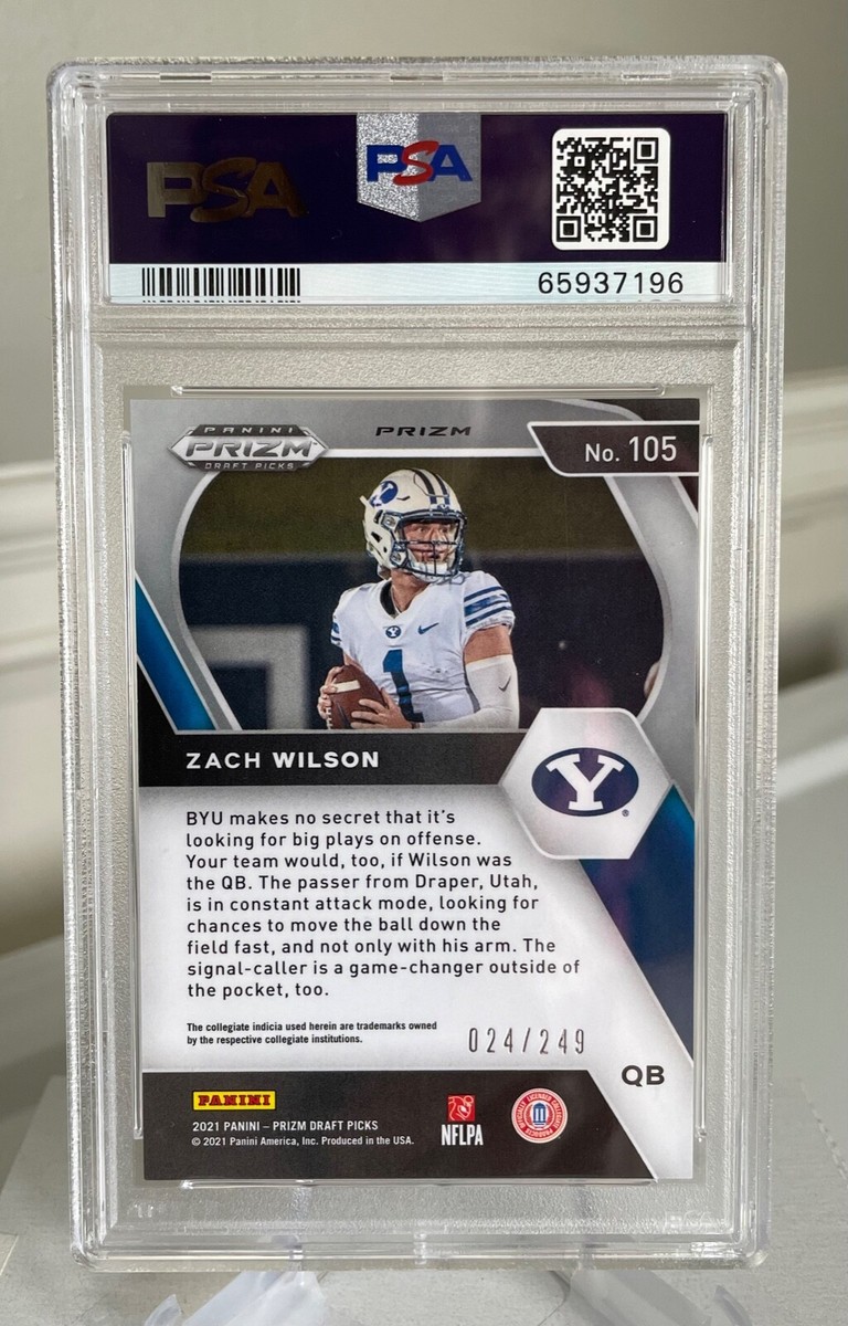 2021 Panini Prizm DP Blue Wave #105 Zach Wilson RC ROOKIE 24/249