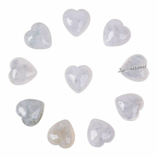 20mm Gemstone Rock crystal puff LOVE hearts Crystal healing Reiki pocket stone - Picture 116 of 149
