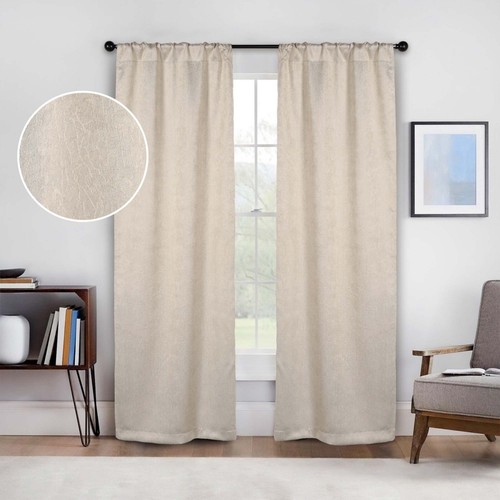 Senna Textured Washable Room Darkening Blackout Curtains, Set of 2 Panels - 第 5/90 張圖片