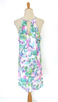 Lilly Pulitzer Billie Ruffle Mini Dress M Mermaid In The Shade Pima Cotton  | eBay