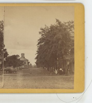 J.A. Palmer Aiken SC - Laurens Street Town Hall Stereoview c1870