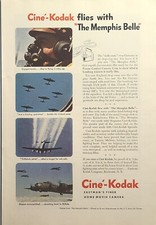 Ciné-Kodak Air Forces Combat Camera Memphis Belle B-17 Vintage Print Ad 1944