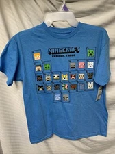 Youth Size XL Green Minecraft Periodic Table Graphic Print Short Sleeve Tee NWT