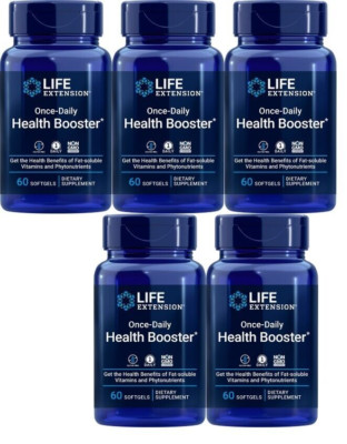 Life Extension Once-Daily Health Booster 5X60gels MK-7/Macuguard/Lycopene/Vit K2