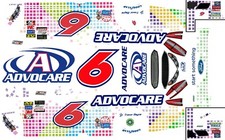  6 Trevor Bayne ADVOCARE Ford Roush Racing 1/64th Scale Waterslide Decals