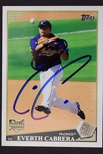 San Diego Padres Everth Cabrera Signed 2009 Topps Autograph Card #383 TOUGH 922
