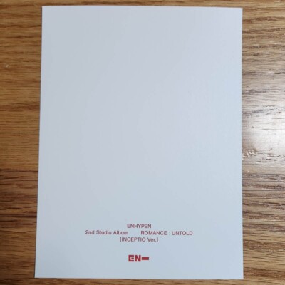 Sunghoon Official Postcard Enhypen Romance : Untold Genuine Kpop