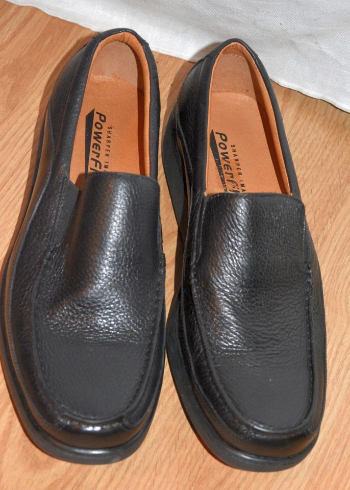 Nuevo Mocasín Sharper Image Power Flow Para Hombre Cuero Negro Sin Cordones Elevación TALLA 12.5 Foto 3 de 4