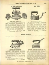 1914 PAPER AD 1 Sided Princess Electric Sad Iron Gas Thermo Cell Fuel Dover 