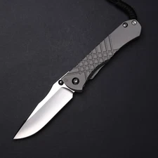 Chris Reeve Knives Umnumzaan Glass Blasted Ti / Drop Point MagnaCut Blade