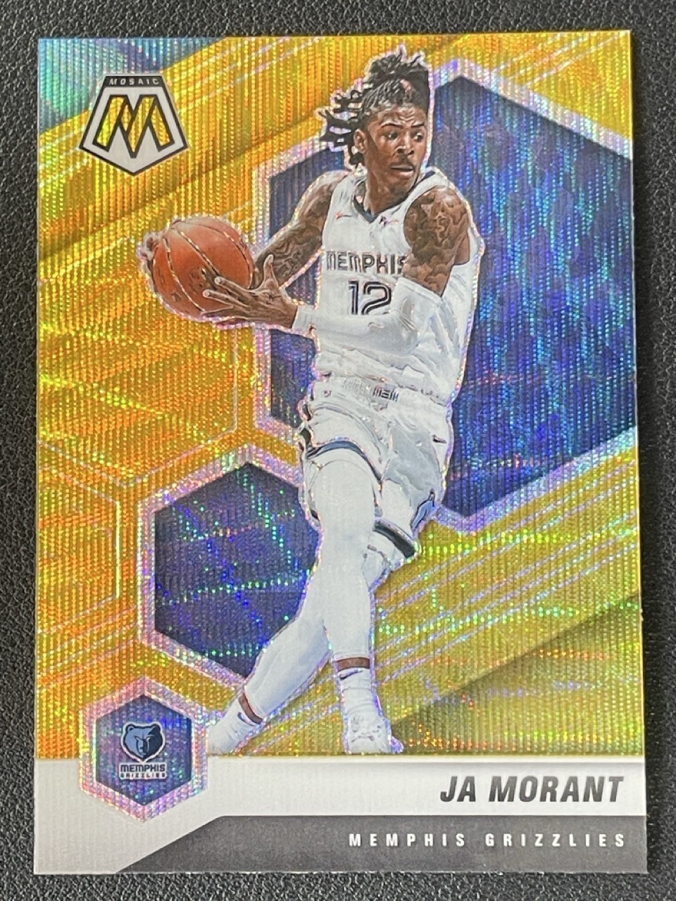 Ja Morant 2020-21 Panini Mosaic Gold Wave Memphis Grizzlies #40