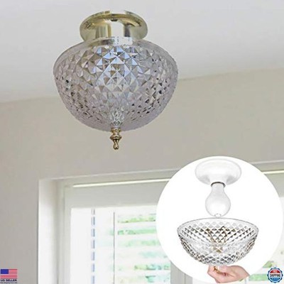 Evelots 2-Pack Antique Diamond Cut Clip-On Light Shades for Ceiling Bulbs &