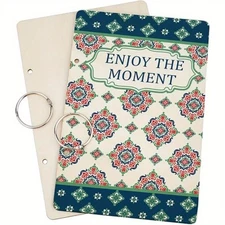 1set 2pcs Wooden 2-Ring Loose Leaf Binder Postcard Phote Album Cover Flower