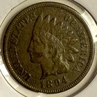 1894 INDIAN HEAD CENT VF - (13-22)