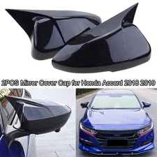 Fit For Honda Accord 2018 2019 Carbon Fiber OX Horn Rear View Mirror Cover Trims