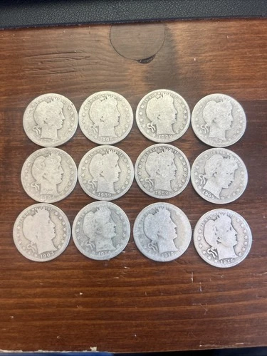 (12) 1899-1915 Barber Quarter Good Silver 25c Lot 🔥💰🔥💰