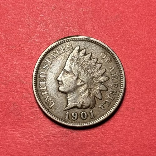(1) Beautiful Antique 1901 Indian Head Cent/Penny VF-VERY FINE NICE DETAIL