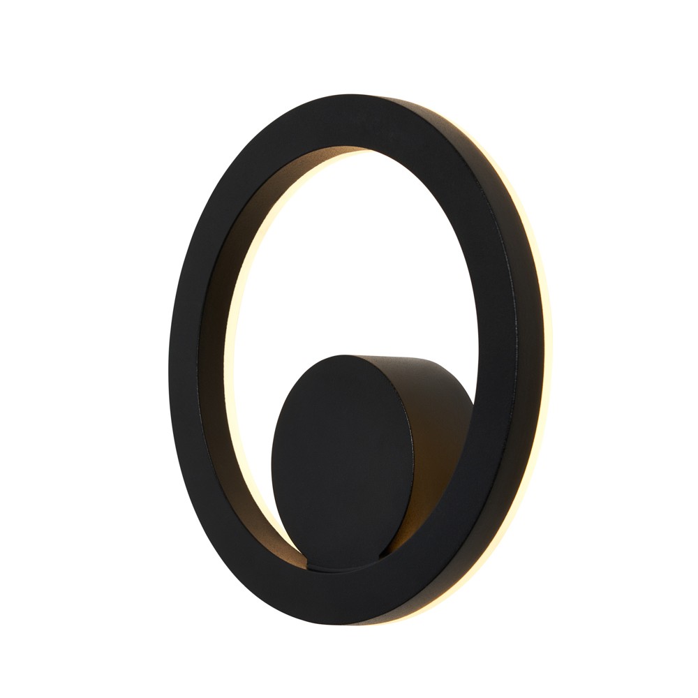 Litecraft Dipa Outdoor Circular Wall Light IP65 Rated 12W LED - Black Clearance