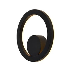 Litecraft Dipa Outdoor Circular Wall Light IP65 Rated 12W LED - Black Clearance