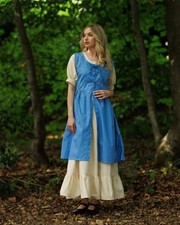 Mytholon Clara Kleid Baumwolle Hellblau L Larp Mittelalter #16113
