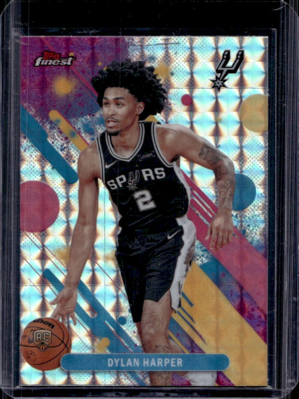 2025-26 Topps Finest Dylan Harper Common RC Geometric Refractor Rookie #2 Spurs