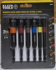 Klein Tools 32946S 4 Inch 6 Piece Color Coded Magnetic Power Nut Setter Set