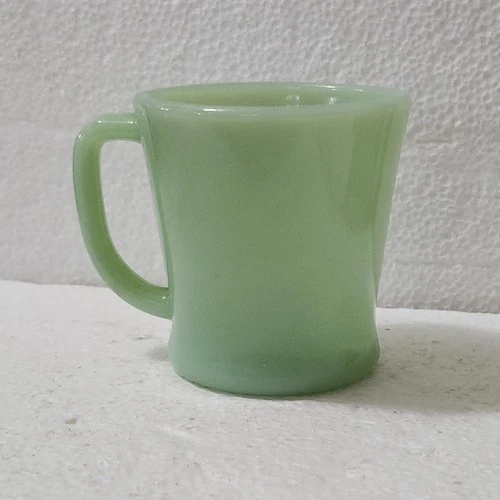 Jadeite "D" Handle Marked Fire King Coffee Mug