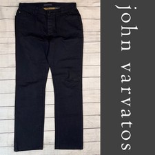 John Varvatos Men's Size 31R x 31 Woodward Jeans Black Denim Button Fly