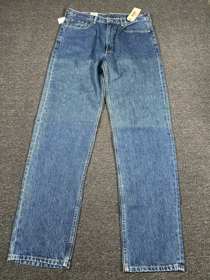 Nuevos Jeans Levi’s 550 Relajados Para Hombre 38x38 Azul Denim Desteñido Pierna Cónica Algodón Foto 2 de 4