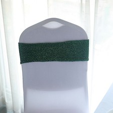 10 Hunter Green Glittered Spandex CHAIR SASHES Wedding Party Reception Light