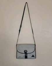 Vintage 1984 Liz Claiborne Rectangular Handbag NAVY GREY Crossbody Purse Logo