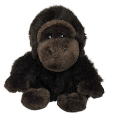 FAO Schwarz Gorilla Plush 8" Zoo Primate Africa Tropical Forest Black Brown