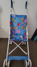 Vintage Kolcraft Umbrella Style Stroller Foldable Colorful Animals *FLAWS*