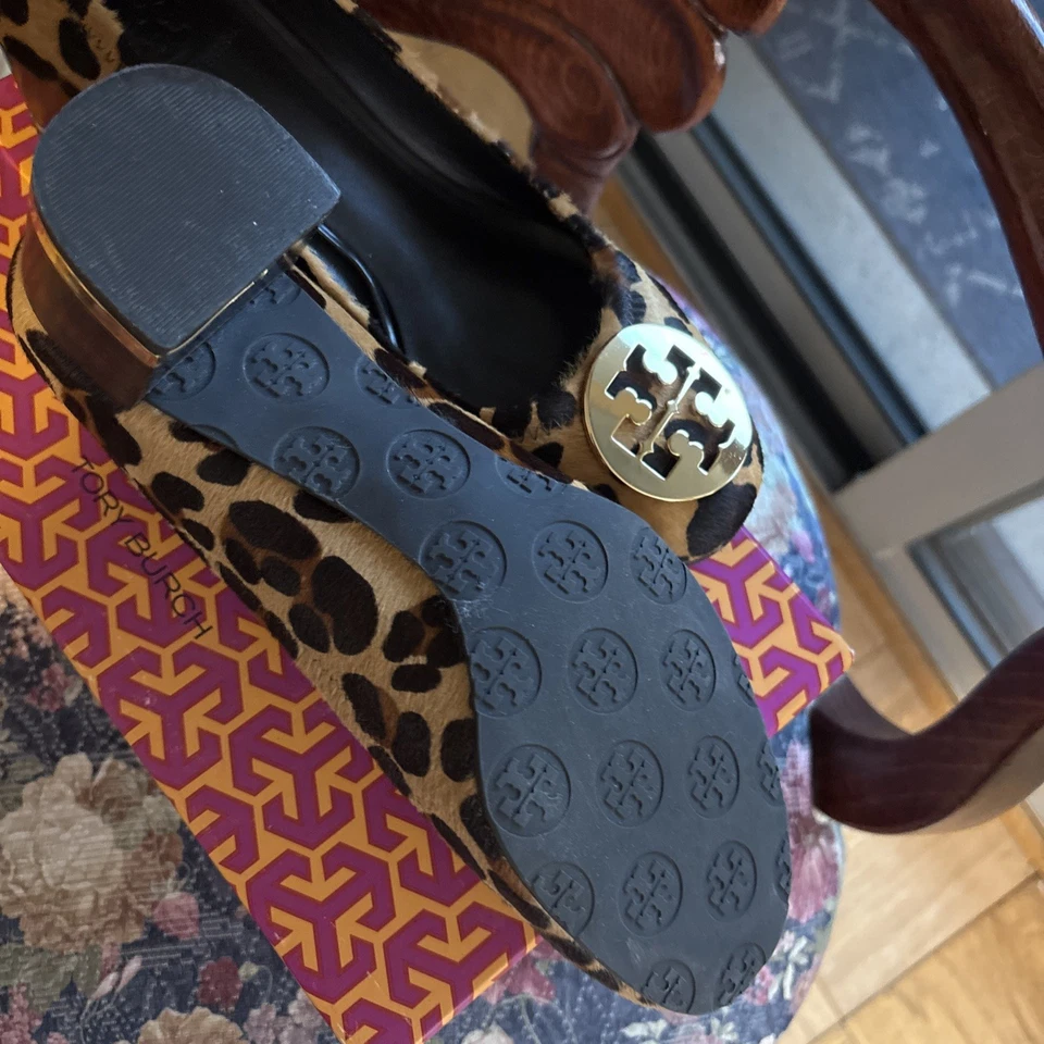 Zapatos de salón Tory Burch para mujer, pelo de becerro leopardo Amy tacón bloque talla 8,5 Foto 4 de 4