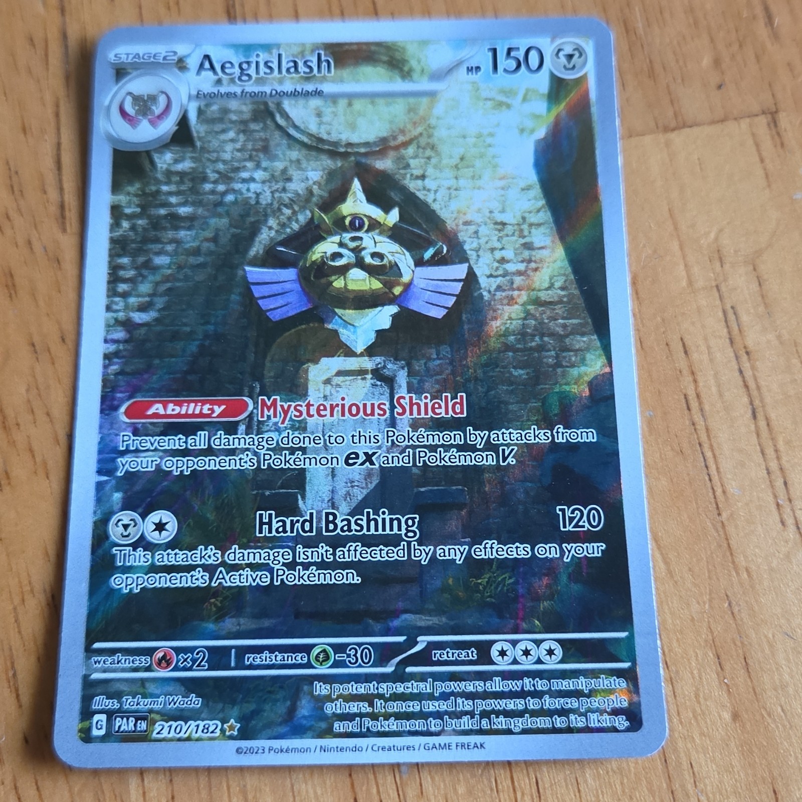 Aegislash 210/182 Pokémon Paradox Rift Illustration Rare Full Art Holo NM