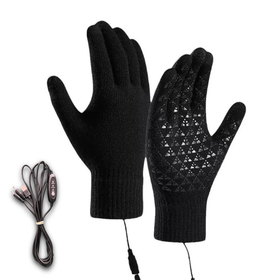 Heated Gloves Electric Rechargeable Battery Hand Warm Windproof Thermal Winter - Image 2 of 4
