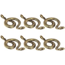 6Pieces Chinese Feng Shui Snake Brass Statue Sculpture Snake Statue Chinese A...
