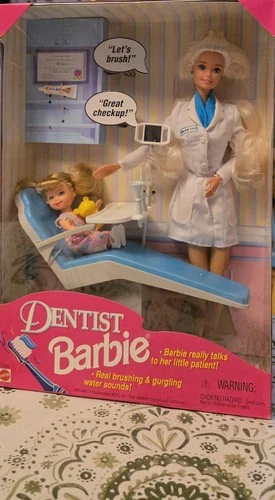 Vintage Mattel Dentist Barbie Doll Playset Blonde Hair 1990s Original Box