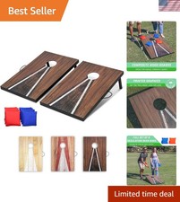 Gosports 3x2 ft Rustic Cornhole Board Set - Portable Outdoor Game with 8 Bags