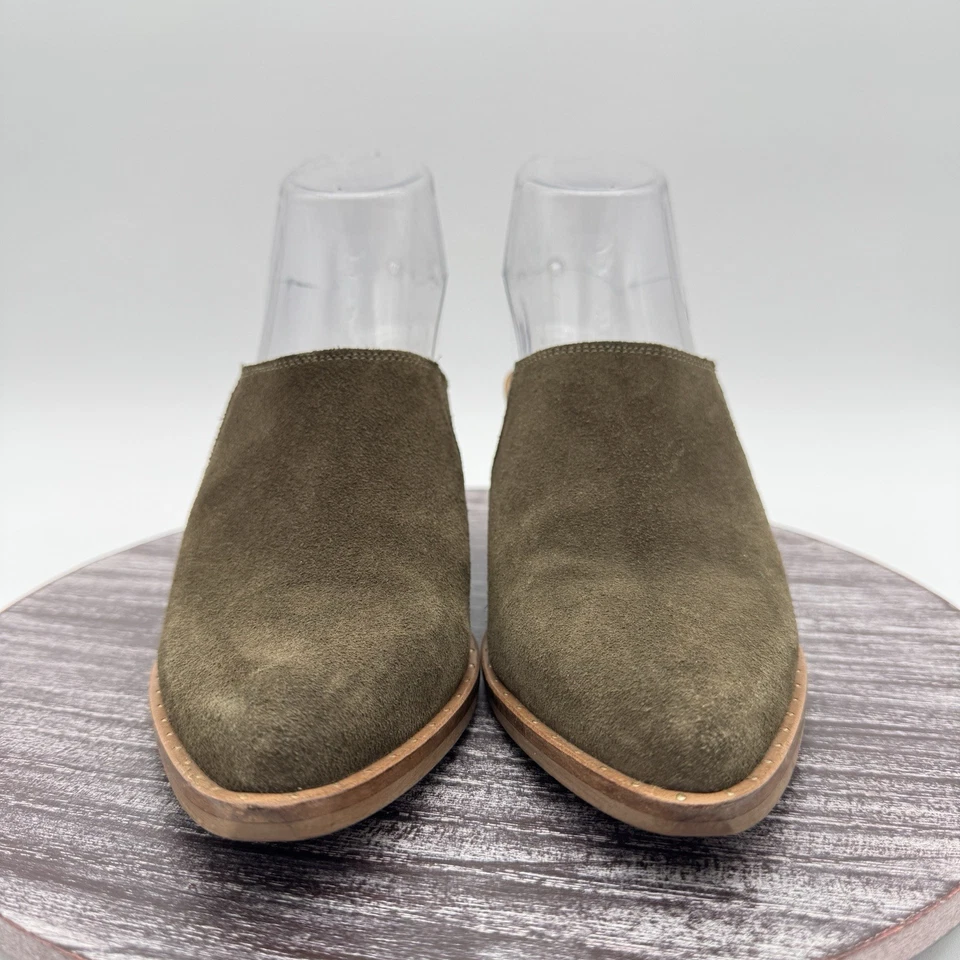 Zapatos sin cordones Anthropologie Mules para mujer 37 EE. UU. 6,5 cuero gamuza genuino verde Foto 3 de 4