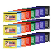 Pencil Pouch for 3 Ring Binder, 24 Pack Pencil Bags with Zipper, Large Capaci...