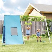 Aiyaplay 3 In 1 Schaukelgestell SchaukelgerüSt Mit Spielzelt Schaukel Turnringe