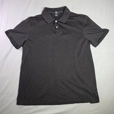 Calvin Klein Polo Shirt Men's Large Black 3 Button Polo Short Sleeve Shirt